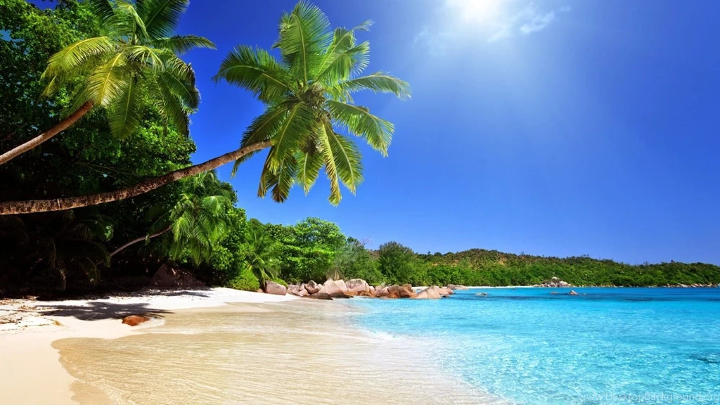 Tropical Blue Sea Clear Sky White Sand Beach View Theme HD 1080p ...