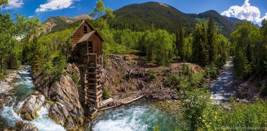 Crystal Colorado A Water Mill River Forest Trees Mountains ...