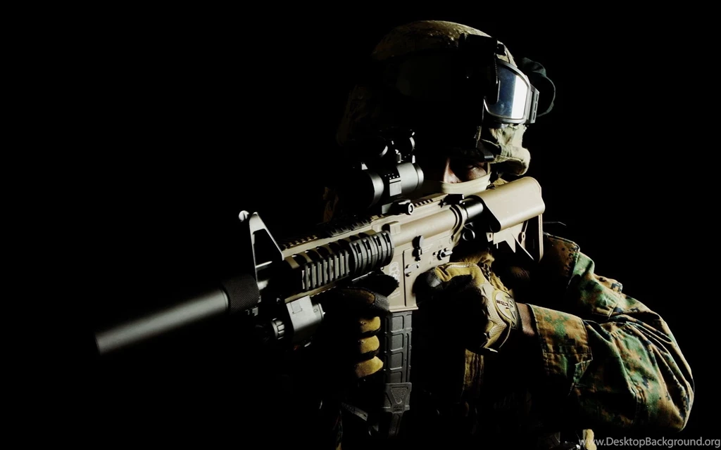 Soldier on black backgrounds