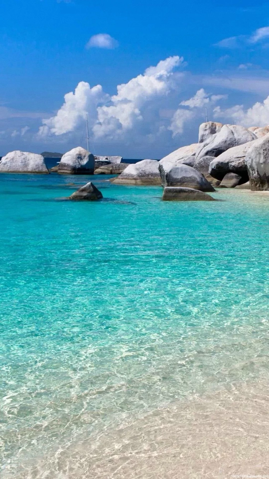 1080x1920 Sea Beach Sky Stone Wallpapers HD