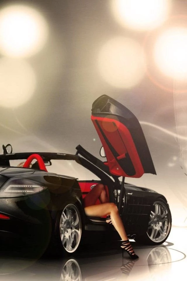 Mercedes Benz, Car, Girl, Attractive, Image