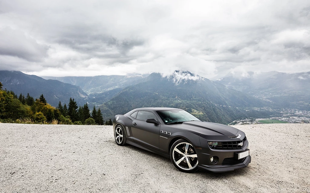 Download Wallpapers 3840x2400 Chevrolet, Camaro Ss, Black, Sky ...