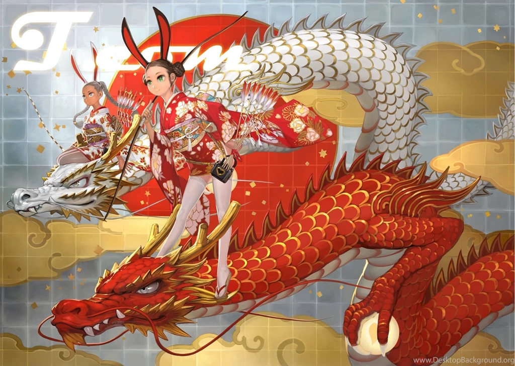 Dragons Kimono Wallpapers 1956X1391 Dragons, Kimono, Animal, Ears ...