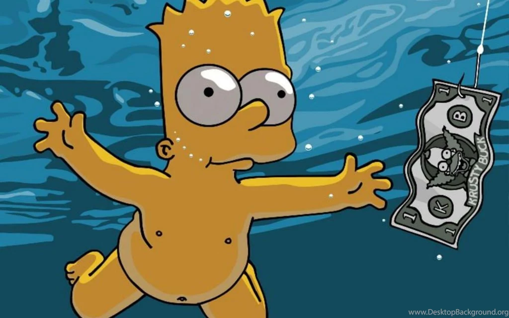 Nirvana Parody The Simpsons Bart Simpson Dollar Bills
