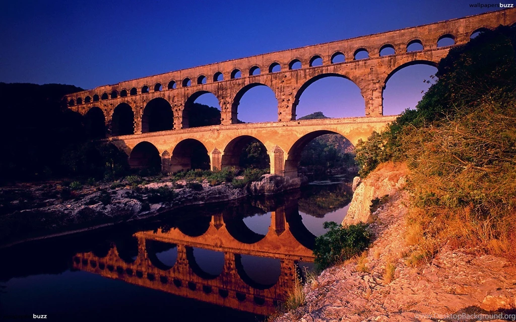 Pont Du Gard At Nice Day HD Wallpapers