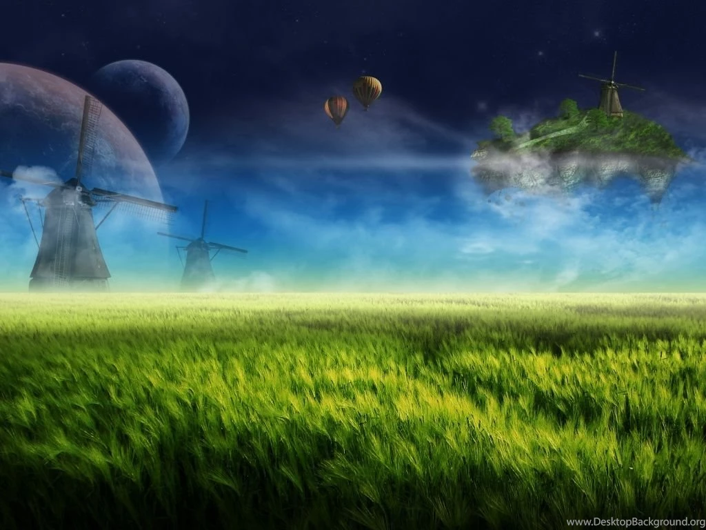 1024x768 Floating Island Blue Desktop PC And Mac Wallpapers