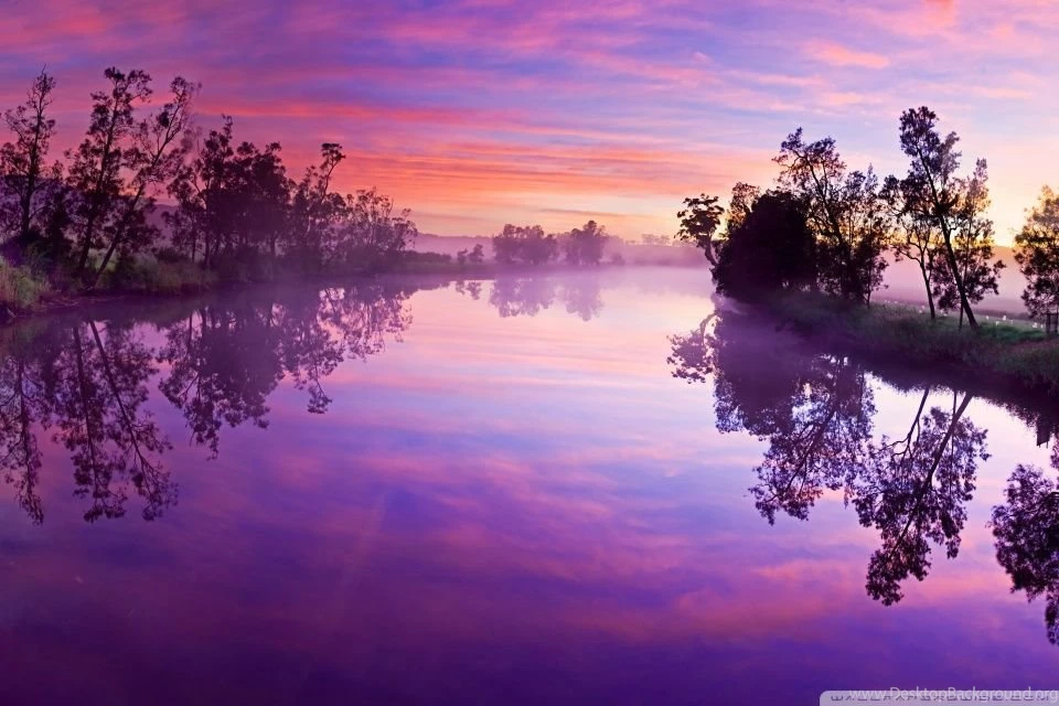 Purple River Reflection HD Desktop Wallpapers : Widescreen ...