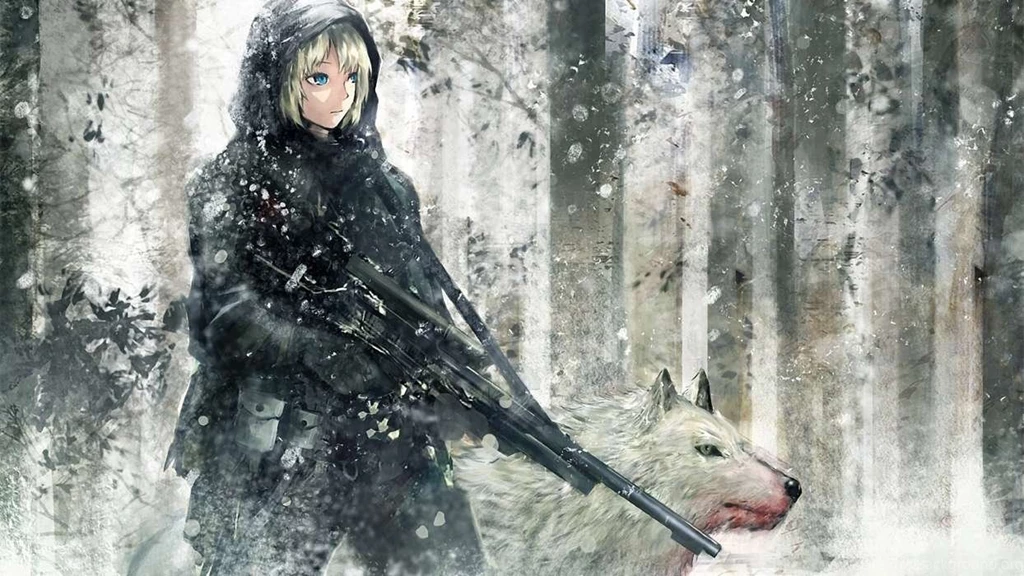 Download Mobile Wallpaper: Anime, Winter, Snow, Weapon, Free. 24906.