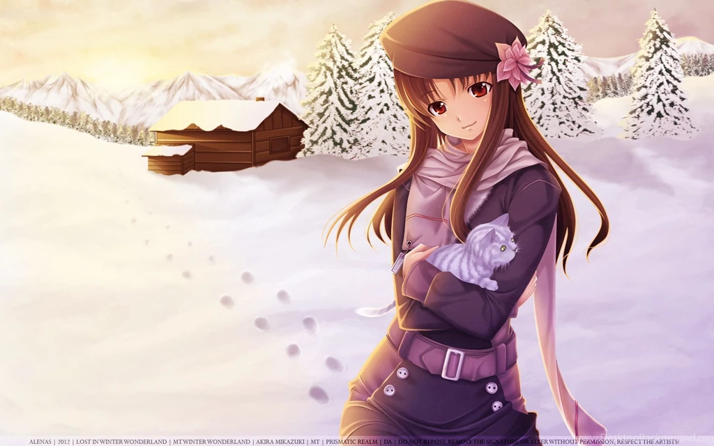 Anime, Girl, Winter, Snow