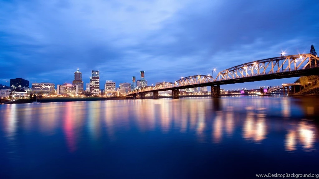 Bridges: Beautiful City Bridge Evening River Lights Cities ...