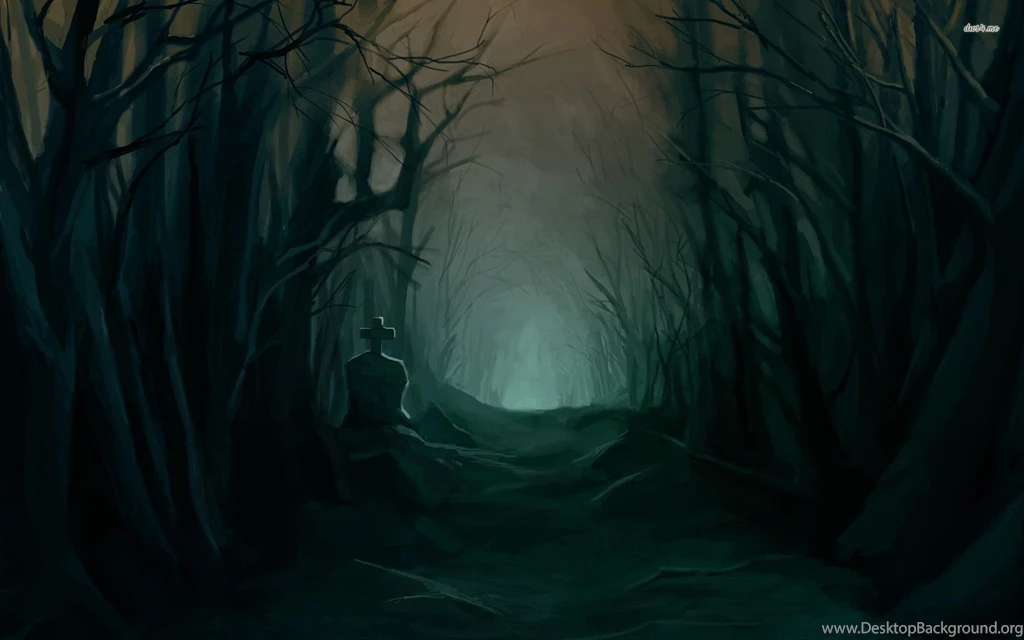 3038) Dark Forest Moon Computer Wallpapers WalOps.com