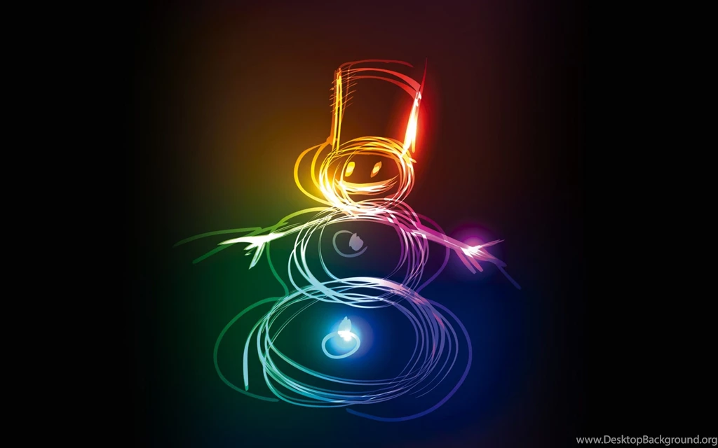 Neon Snowman HD Desktop Wallpapers