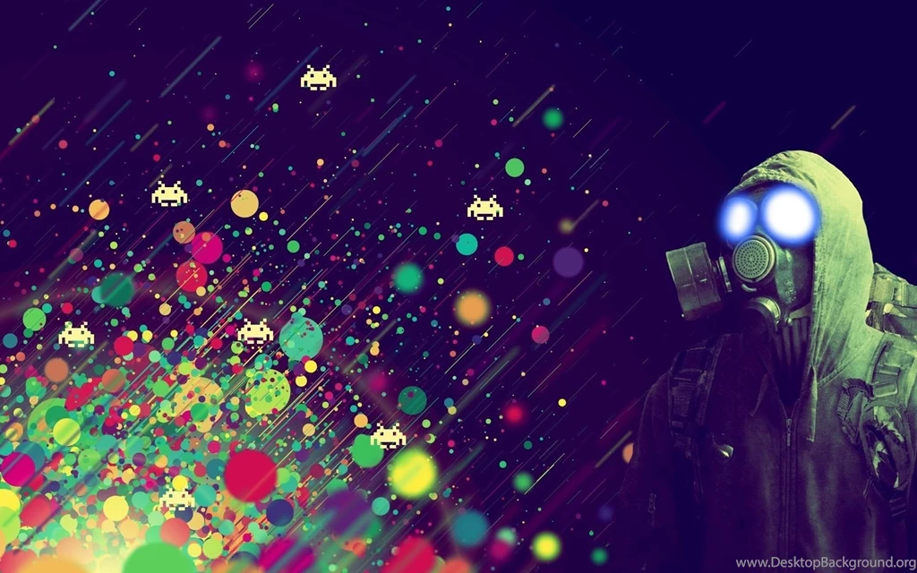 Spots Mask Abstract Colors People Space Invaders Games Dark ...
