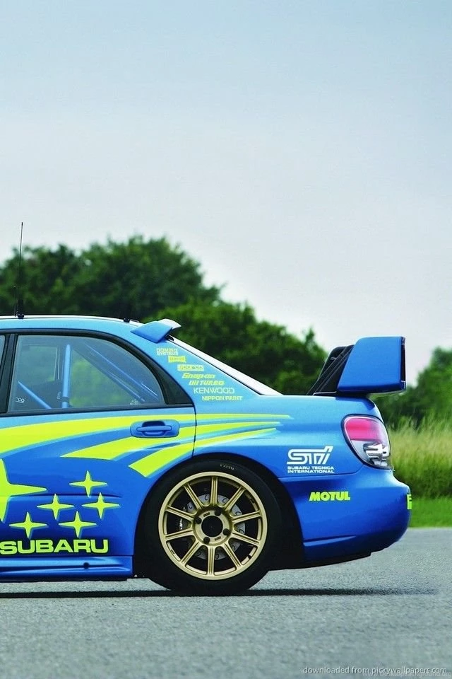 Download Subaru Impreza WRX Sideview Wallpapers For iPhone 4