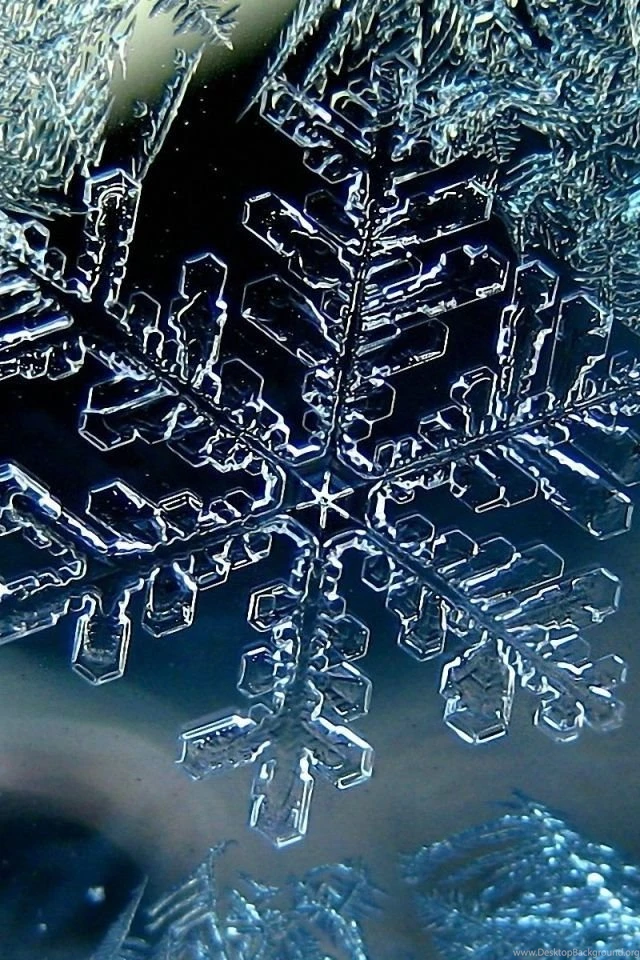 Download Wallpapers 640x960 Snowflake, Winter, Macro, Ice iPhone 4S ...