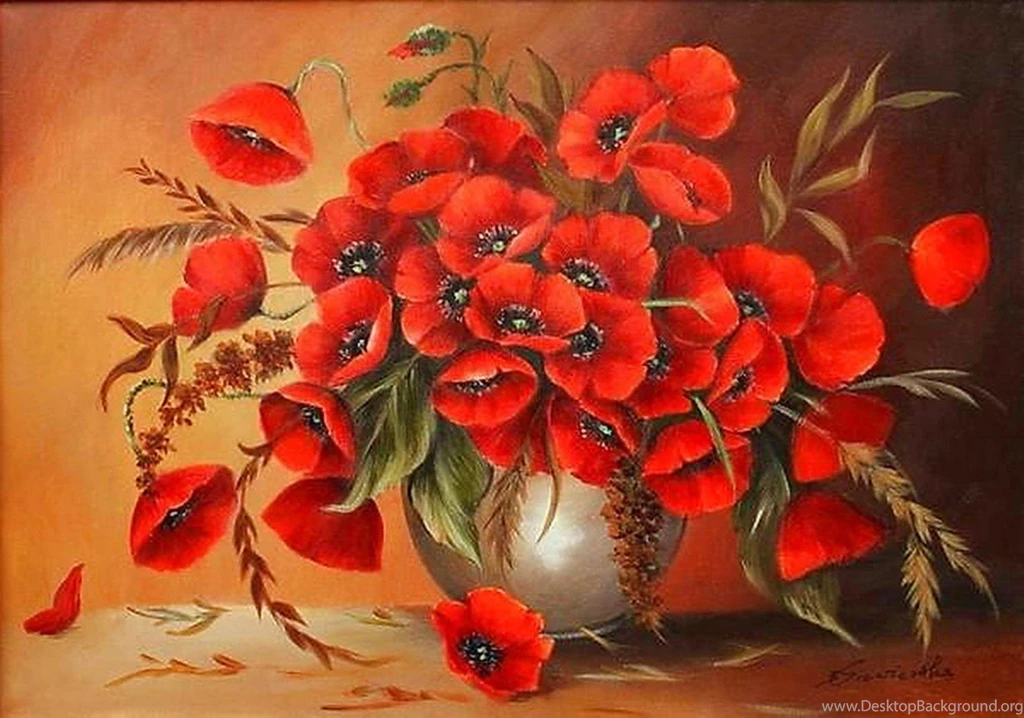 BOUQUET OF POPPIES WALLPAPER (