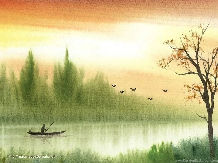 Peaceful Rural Scene   Landscapes Painting Wallpapers 22   Wallcoo.net