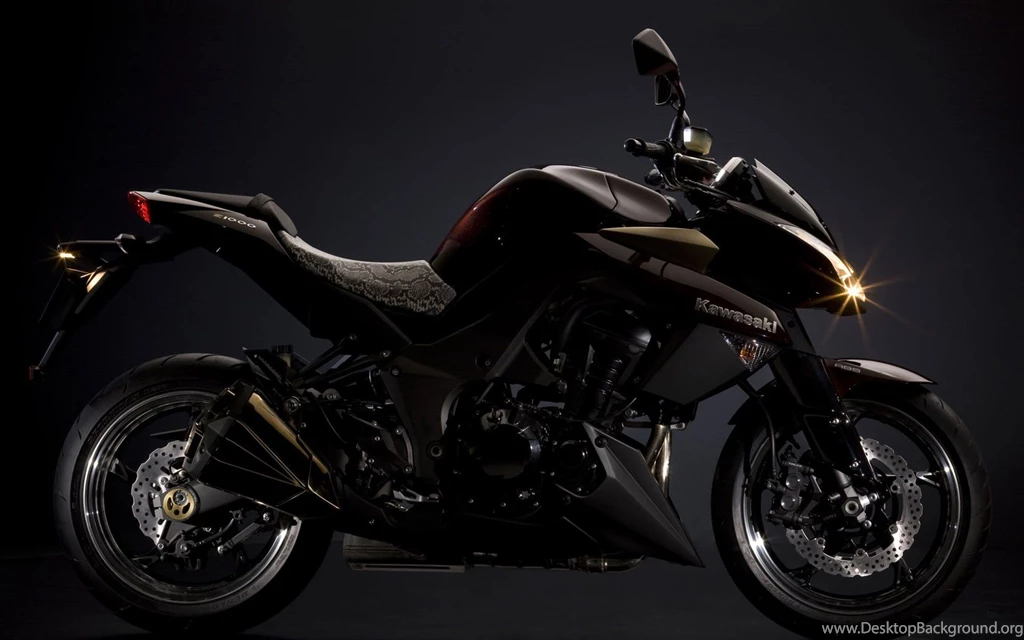 Black Motorcycle Kawasaki Z1000 Wallpapers Back