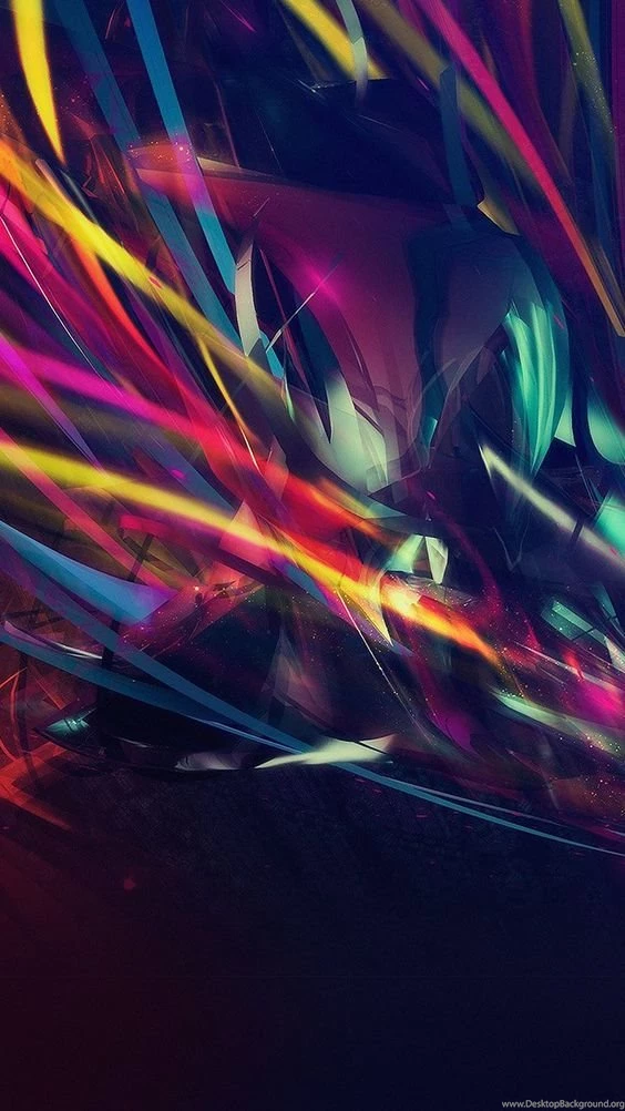 Colorful Line Abstract Art Dark Pattern