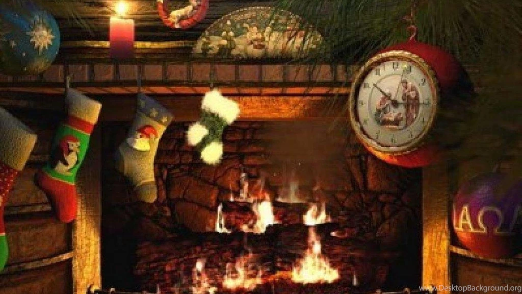 CHRISTMAS FIREPLACE WALLPAPER (