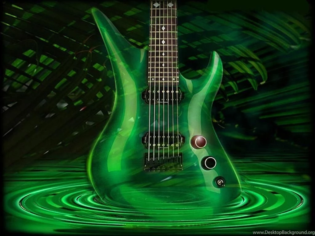 3d Green Guitar Wallpapers 3D & Abstract Walls