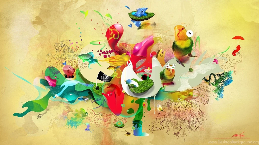 Abstract Multicolor Animals Color Splash