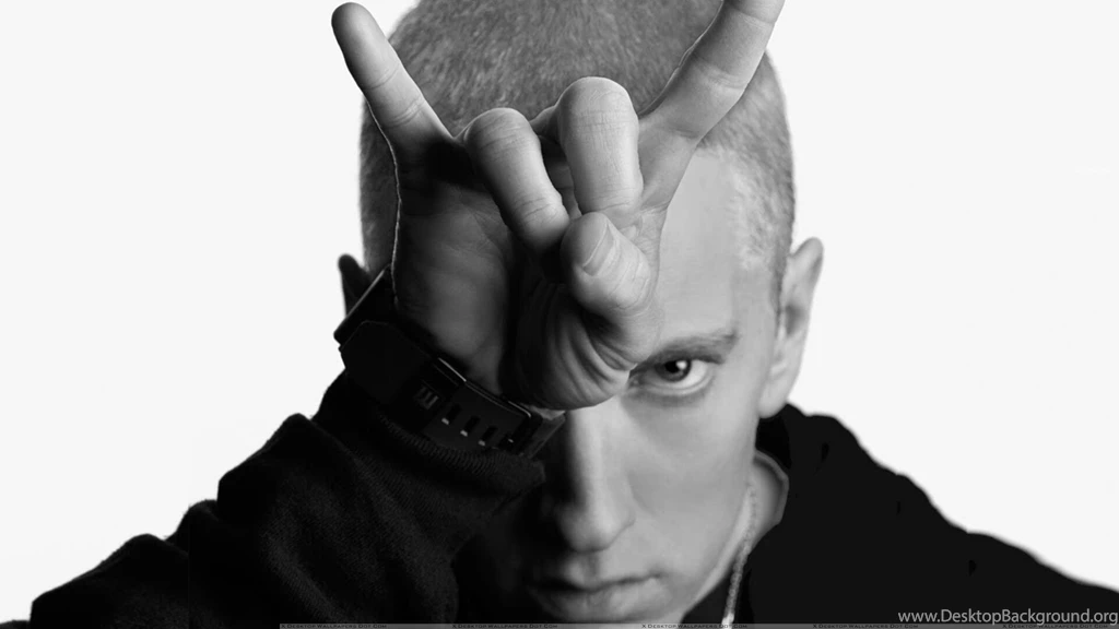 Eminem Angry Look Making Horns On Head Wallpapers