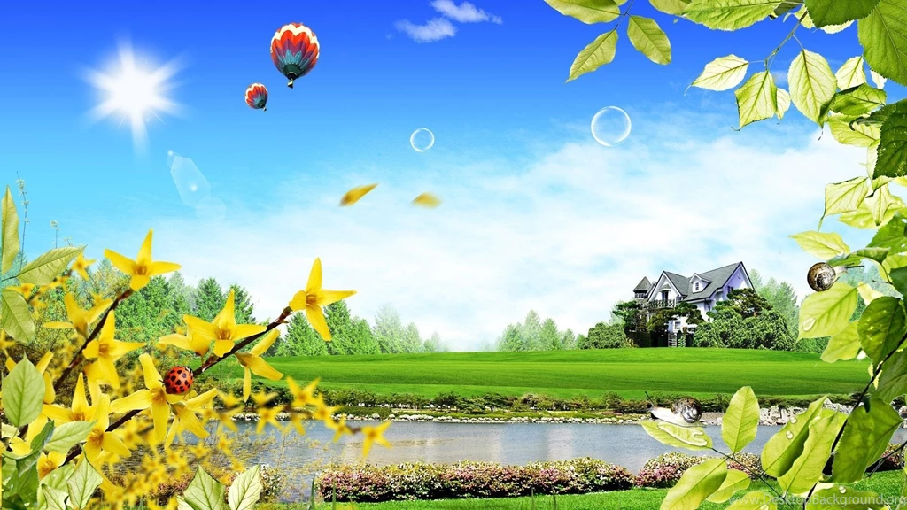 Digital Art Of Balloon And Sweet Home HD Wallpapers
