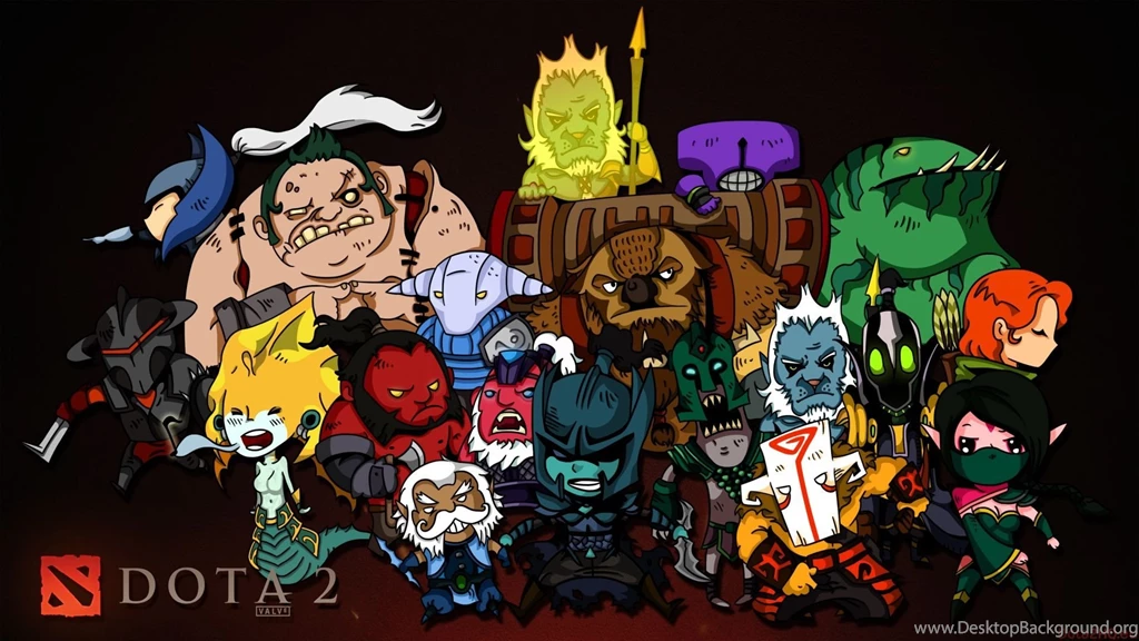 Download Wallpapers 1920x1080 Dota 2, Chibi, Heroes, Art Full HD ...