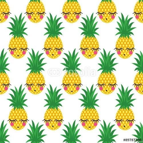 Seamless Pattern With Smiling Sleeping Pineapples For Kids ...