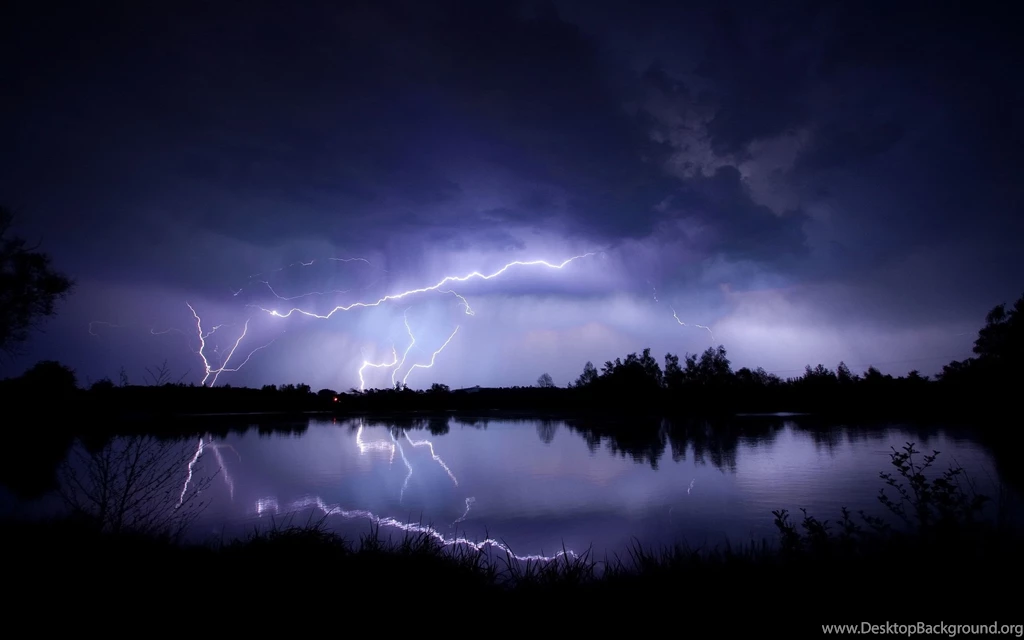 Landscapes Nature Trees Forest Lakes Reflection Lightning Rain ...