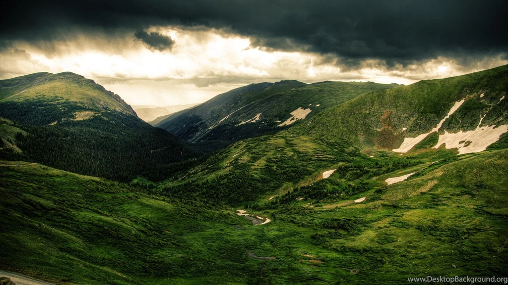 Nature Landscapes Mountains Trees Forest Green Sky Clouds Rain ...
