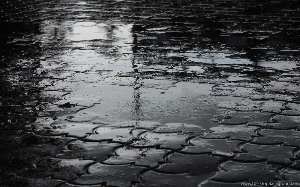 Rain Puddle Bokeh Mood Drops Storm B w Wallpapers