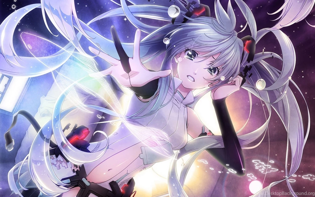 Download Wallpapers 3840x2400 Anime, Girl, Gesture, Hair, Space ...