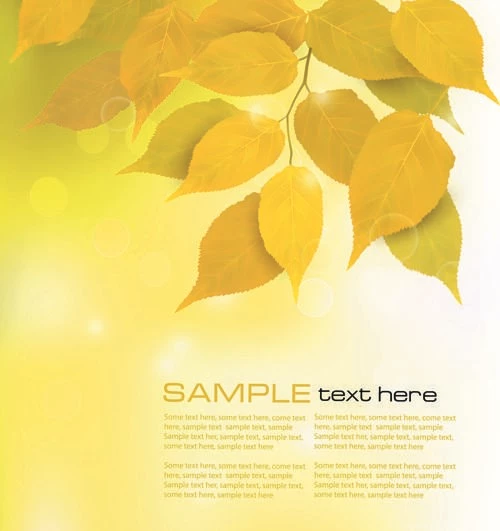 Yellow Autumn Leaves Vector Backgrounds Set 05 Vector Backgrounds ...