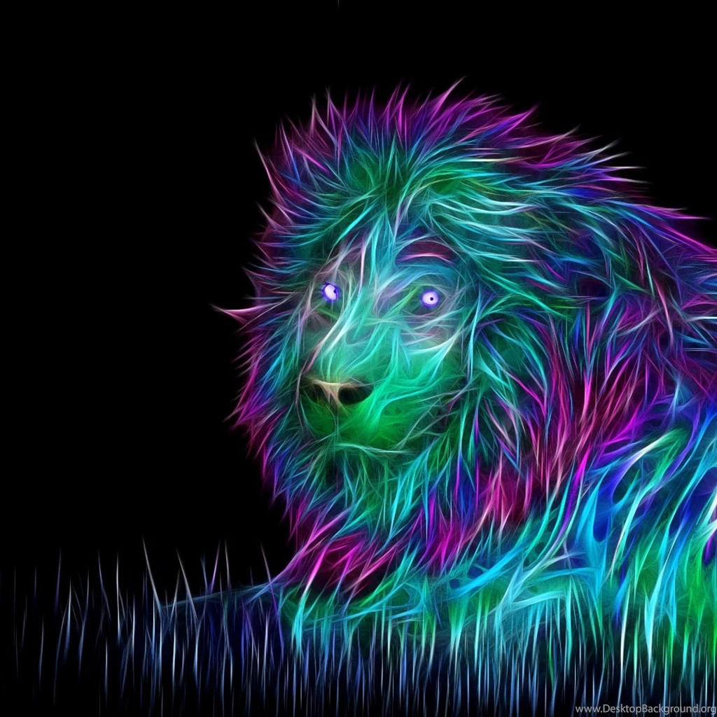 Download Wallpapers 2048x2048 Abstract, 3d, Art, Lion New iPad Air ...