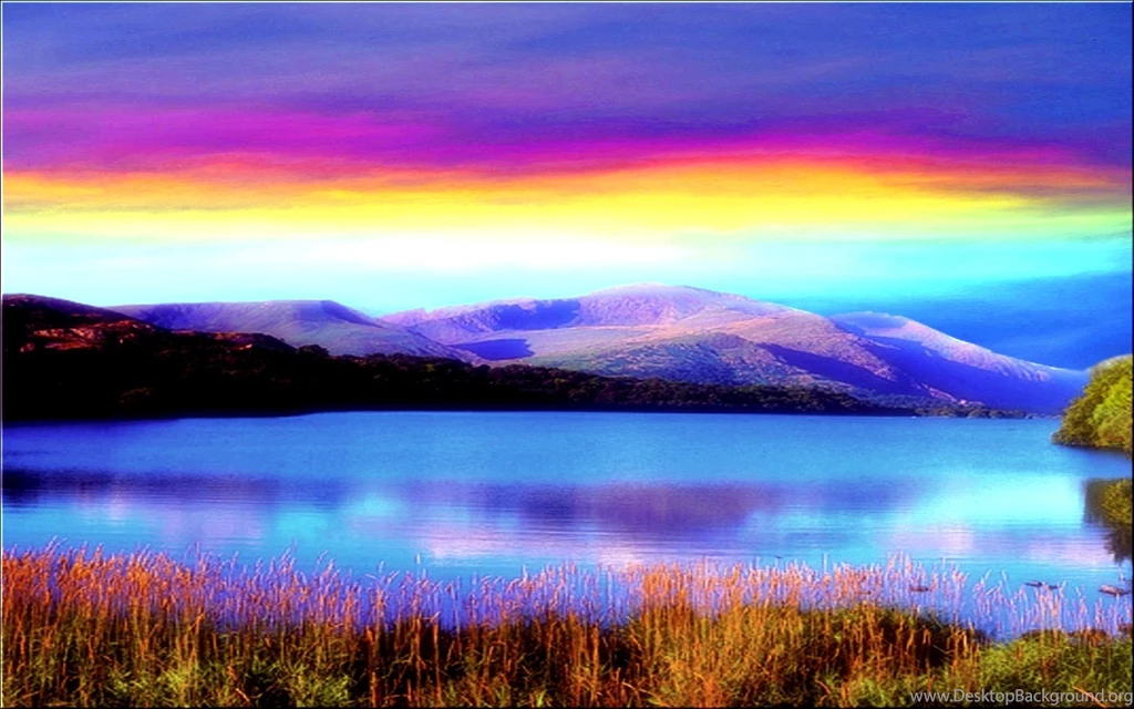 Beautiful Rainbow In Lake Wallpapers Photograph