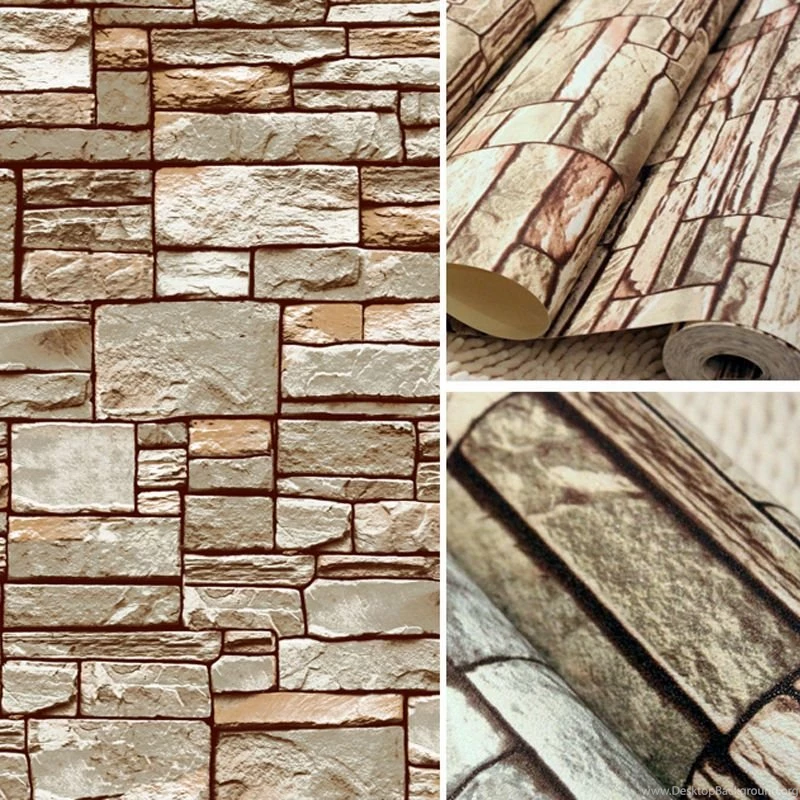 Great Wall Brick Wall Backgrounds Wallpapers Grey For Living Room 3D ...