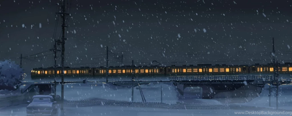 Download Wallpapers 2560x1024 Train, Night, Snow, Winter, Light ...