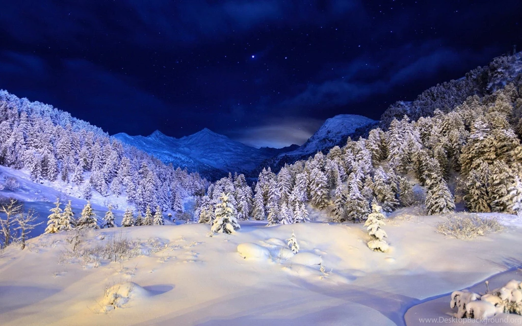 Gallery For   Snowy Winter Night Wallpapers