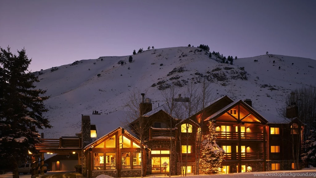 1920x1080 Road, House, Lights, Winter, Night, Trees, Mountains ...