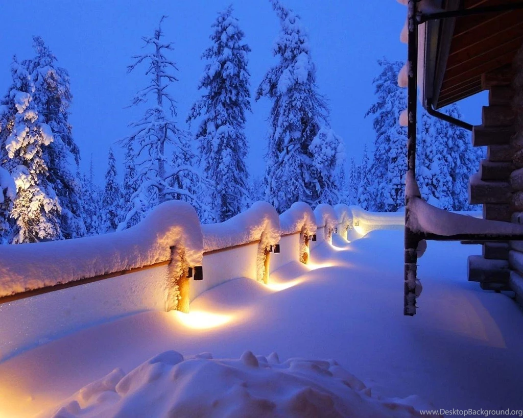 Wallpapers Ligh Night Snow Cottage Landscape   1280 X 1024 ...