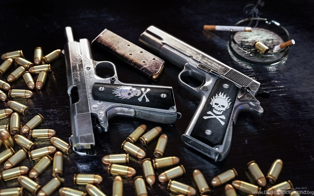 1911 Pistol Ammunition Clip Colt Ammo Weapon Gun Skull Wallpapers ...