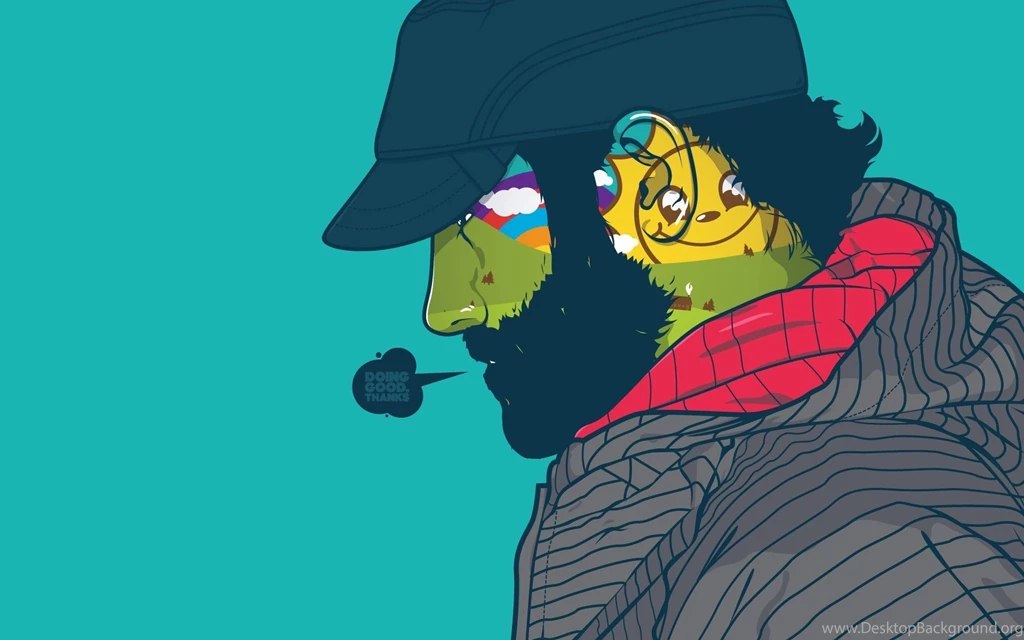 Smiley Face Beard Artwork JThree Concepts Blue Backgrounds Striped ...