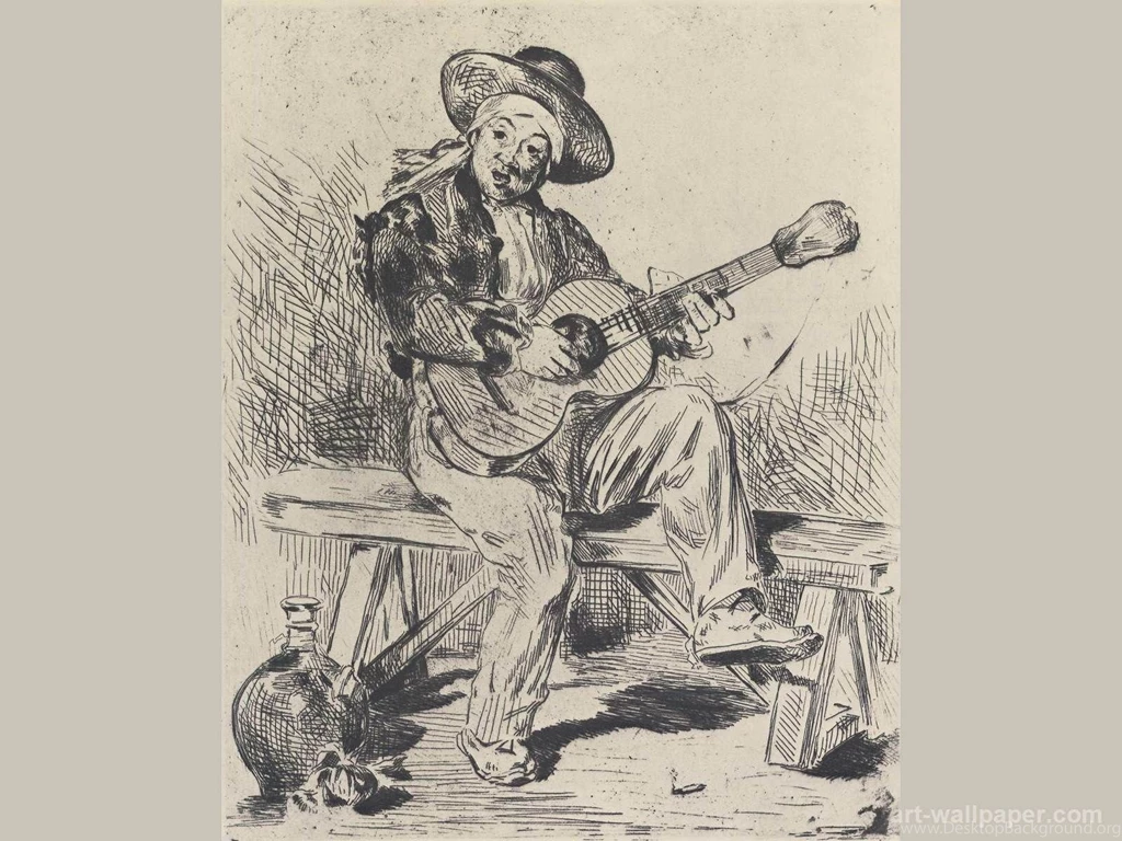 The Guitar Player , Manet Edouard Wallpapers