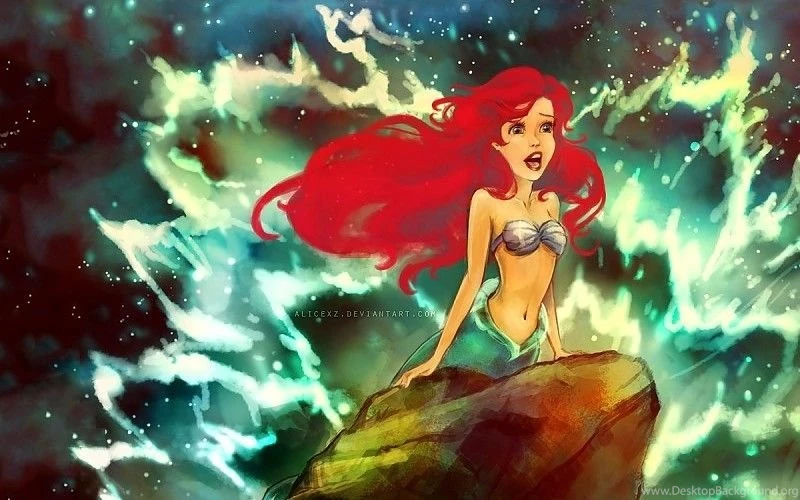 Paintings Disney Company Waves Redheads Rocks The Little Mermaid ...