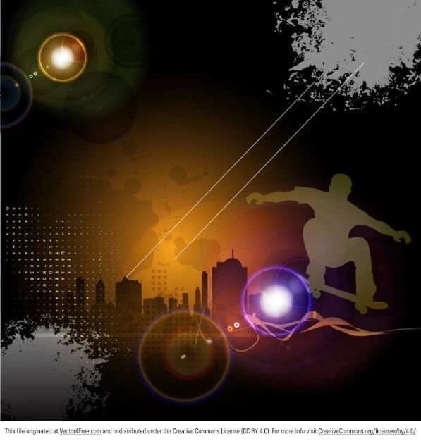Skater Boy On Grungy Backgrounds Vector