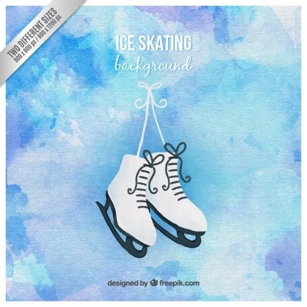 Hand Painted Ice Skating Backgrounds Vector