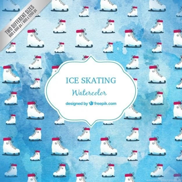 Watercolor Ice Skating Backgrounds Vector
