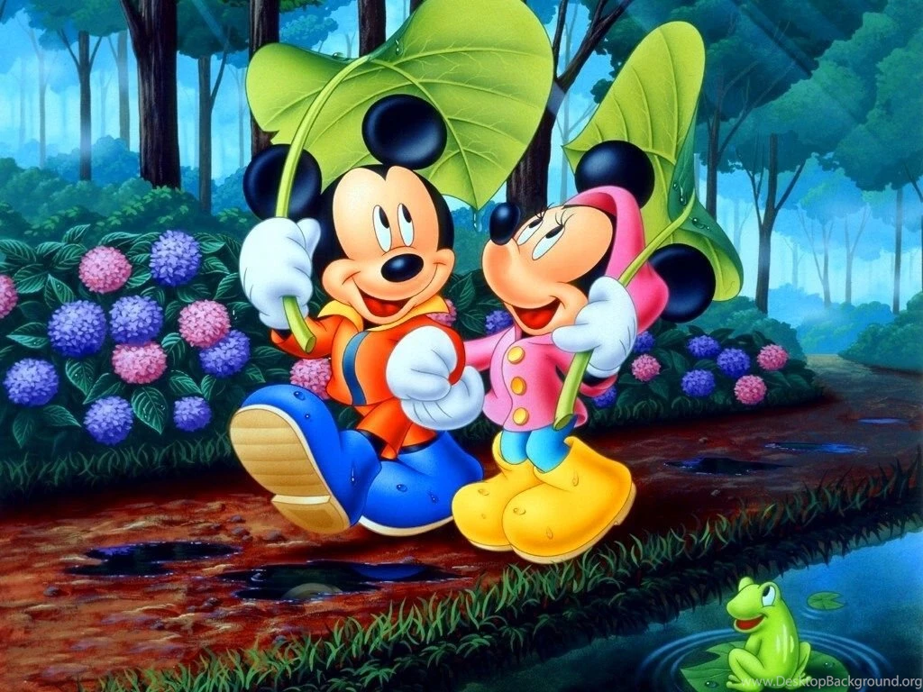 1024x768px Cartoons Wallpapers Mickey Couple